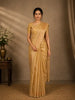 Golden Beige Floral Woven Semi Tissue Saree