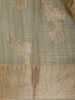 Golden Beige Floral Woven Semi Tissue Saree