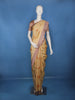 Golden Beige Lotus Motif Woven Semi Tussar Silk Saree