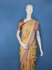 Golden Beige Lotus Motif Woven Semi Tussar Silk Saree