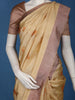 Golden Beige Lotus Motif Woven Semi Tussar Silk Saree