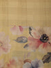 Golden Beige Mini Checked Zari Woven Design Semi Tussar Saree with Floral Border