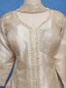 Golden Beige Solid Design Georgette Palazzo Suit