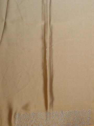 Golden Beige Stone Work Satin Saree - Diadem