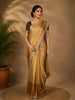 Golden Beige Striped Design Tissue Saree