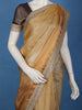 Golden Beige Striped Design Tissue Saree