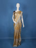 Golden Beige Striped Design Tissue Saree