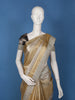 Golden Beige Striped Design Tissue Saree