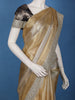 Golden Beige Striped Design Tissue Saree