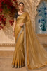 Golden Beige Striped Design Tissue Saree