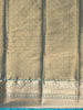 Golden Brown Floral Design Semi Tissue Silk Saree