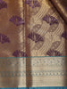 Golden Brown Floral Design Semi Tissue Silk Saree