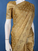 Golden Brown Floral Design Tissue Saree - Diadem