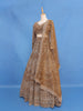 Golden Brown Heavy Embroidered Design Net Lehenga