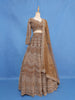 Golden Brown Heavy Embroidered Design Net Lehenga