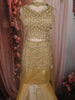 Golden Brown Heavy Sequins and Beads Embroidered Net Mermaid Lehenga with Choker Dupatta