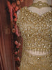 Golden Brown Heavy Sequins and Beads Embroidered Net Mermaid Lehenga with Choker Dupatta