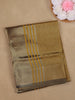 Golden Brown Striped Design Cotton Blend Saree