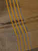 Golden Brown Striped Design Cotton Blend Saree