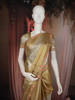 Golden Floral Embellished Tissue Silk Saree with Scallop Border