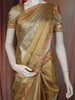 Golden Floral Embellished Tissue Silk Saree with Scallop Border
