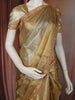 Golden Floral Embellished Tissue Silk Saree with Scallop Border