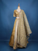 Golden Floral Embroidered Organza Lehenga Set With Dupatta