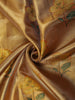 Golden Floral Woven Tissue Silk Saree with Contrast Floral Border