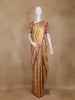Golden Green Floral Woven Design Pure Kanchipuram Silk Saree