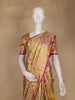 Golden Green Floral Woven Design Pure Kanchipuram Silk Saree