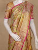 Golden Green Floral Woven Design Pure Kanchipuram Silk Saree