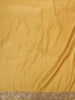 Golden Orange Floral Vine Zari Embroidered Design Pure Tussar Saree with Scalloped Border