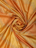 Golden Orange Floral Vine Zari Embroidered Design Pure Tussar Saree with Scalloped Border