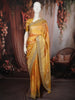 Golden Orange Floral Vine Zari Embroidered Design Pure Tussar Saree with Scalloped Border