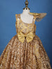 Golden Sequin Embroidered Party Wear Net Frock with Oversized Bow - Diadem