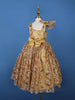 Golden Sequin Embroidered Party Wear Net Frock with Oversized Bow - Diadem