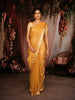 Golden Yellow Butta Woven Design Tissue Saree with Gold Zari Border