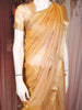 Golden Yellow Butta Woven Design Tissue Saree with Gold Zari Border
