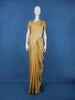 Golden Yellow Butta Woven Semi Tussar Silk Saree with Multicolor Paisley Border