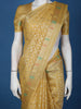 Golden Yellow Butta Woven Semi Tussar Silk Saree with Multicolor Paisley Border