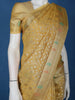 Golden Yellow Butta Woven Semi Tussar Silk Saree with Multicolor Paisley Border