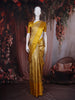 Golden Yellow Diamond Motif Woven Kanchipuram Tissue Silk Saree