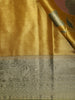 Golden Yellow Floral Zari Woven Design Tissue Silk Fancy Saree with Contrast Zari Border