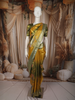 Golden Yellow Floral Zari Woven Design Tissue Silk Fancy Saree with Contrast Zari Border