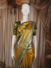 Golden Yellow Floral Zari Woven Design Tissue Silk Fancy Saree with Contrast Zari Border