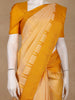 Golden Yellow Solid Woven Pure Silk Saree With Temple border