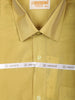 Golden Yellow Solid Woven Design Shirt with Zari Border Matching Dhoti Set