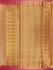 Golden Yellow with Pink Floral Design Pure Kanchipuram Silk Saree