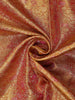 Golden Yellow with Pink Floral Design Pure Kanchipuram Silk Saree