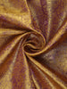 Golden Yellow with Purple Floral Design Pure Kanchipuram Silk Saree